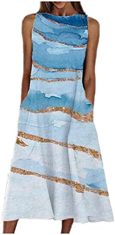 Ženske ljetne haljine 2023 Casual V-izrez dugmad haljina sa džepovima kratki rukav cvjetni Sundress Holiday Beach