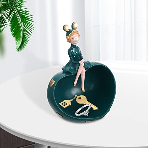Prettyzoom Keyn Bowl Dekorativni zdjeli mjehurići djevojka figurica Dekor nakit ladice Ključ za ladicu