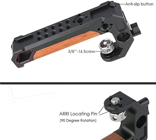 Niciyrig gornja ručka za nit Arri 3/8 'sa stezaljkama od 15 mm, DSLR kamere Drveni zahvat za kavez - 348