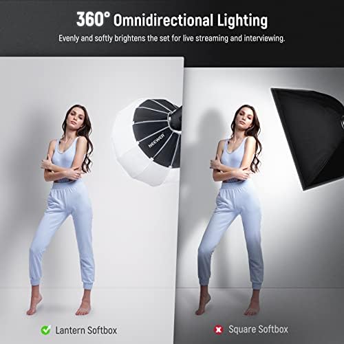 NEEWER 20/50cm Lantern Softbox One Step Quick Release, 360° svjetlosni difuzor sa suknjom, Bowens nosač za