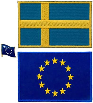 A-ONE 3D taktički flastera + Švedska Zastava države Zapečaćena zastava + EU Europe Revel Pin, ukrasite jaknu