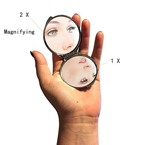 Ogledalo, okruglo ogledalo, džepno ogledalo za vukove životinje, 1 X 2x uvećanje