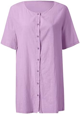 Ljetne haljine za žene 2023 V izrez Top košulje Pulover Puno boje Udobni kratki rukav labav elegantan