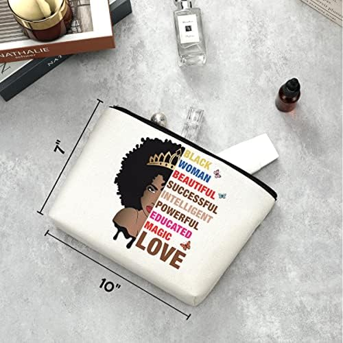 Black Woman makeup torba Afro crna djevojka afrička američka kozmetička torba Inspirationalni pokloni za žene