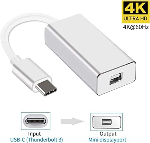 ZHIYUAN® USB C u Mini DisplayPort adapter, USB tip C do mini DP kabelski adapter 4K 60Hz Thunderbolt