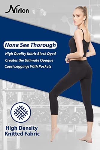 Nirton ženske kapri joge hlače 7/8 Dužina strana džepova High Squik Work Loggings 22 Inseam
