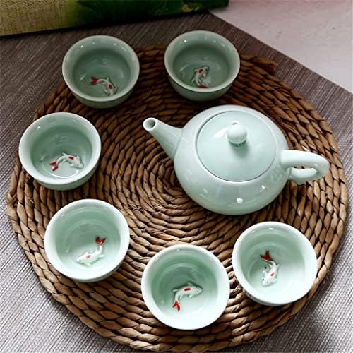 HDRZR 7pcs / Set Kung Fu Tea Pokloni Pioneware Tea Cup Kina Ceremonija čaja Gaiwan Pribor za čaj pribor