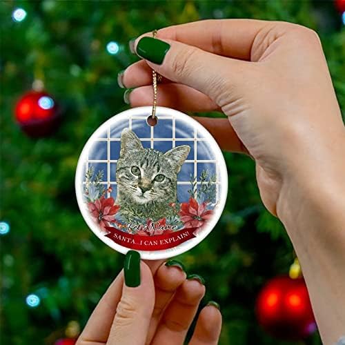 Božićni ukrasi za uspomenu Pet's Name Cat Ceramic Ornament pokloni ukrasi Pet Lover božićno drvo viseći ukrasi