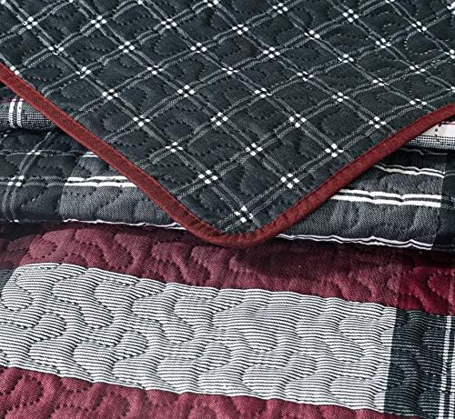 Sva američka kolekcija Nova 3pc plairana reverzibilna prekrivača / prekrivača