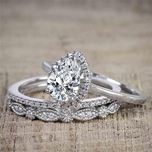 Wybaxz Rose Golvers Band set od 3 parova Princess Cut Diamond set prsten modni luksuzni ženski angažman vjenčanje