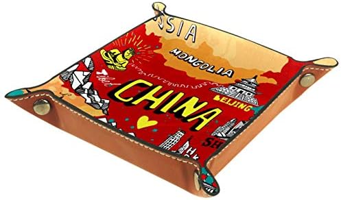 Crtani China Karta Karta Organizator Organizer Microfiber kožna desk ladica Praktična kutija za odlaganje