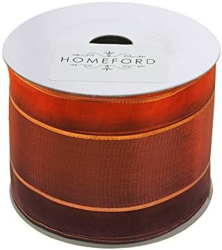 Homeford Fall Striped Sheer Ribbon, bakar, 2-1 / 2-inčni, 20 metara