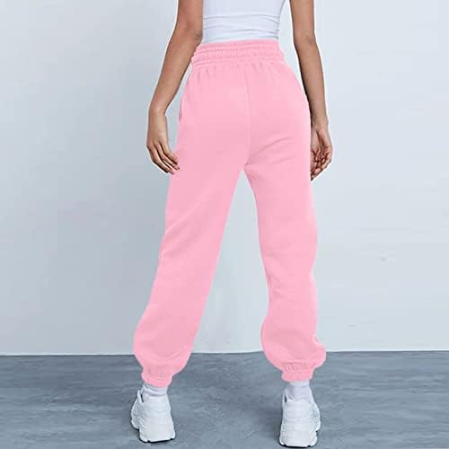 Gumipy joggers za žene visoki struk čvrste boje ravno jogger hlače baggy lounge pantalone