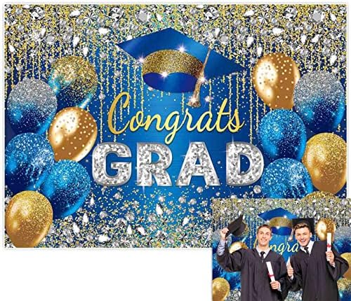 Allenjoy 82 x 59 plava i Zlatna pozadina za diplomiranje za fotografiju dječaka čestitke na čestitkama