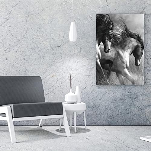 Životinjska zidna umjetnost crno-bijela tekuće konje dnevni boravak ukrasni poster platnene