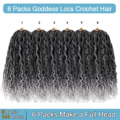 Goddess Locs Heklana kosa 6 pakovanja 22 inča kovrčava Faux Locs Heklana kosa za crne žene, heklanje prethodno