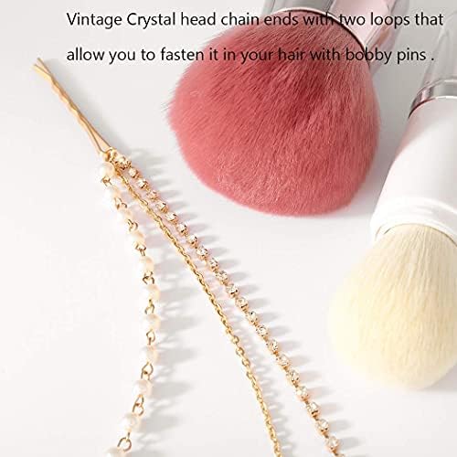 BeeSpring Crystal Head Chain nakit Pearl Gold Hair Bridal Headpiece Hair Accessories For Women And