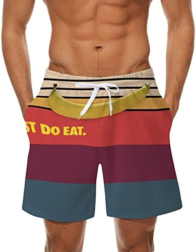 HDDK Ljeto Plivač za plivanje za muške, prozračne mrežne ležerne kratke hlače za plažu Smiješno grafičko pismo