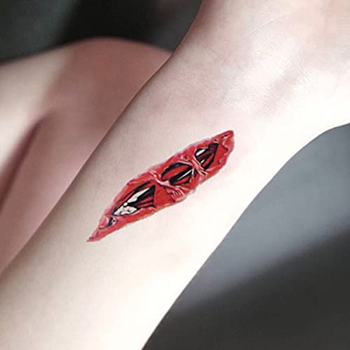 Ciieeeo Halloween Privremene krvarenje TOTOOS tetovaže krvava krvava krvava za Halloween Makeup uklonjivu
