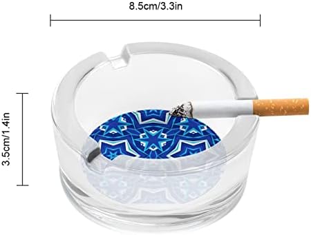 Kaleidoskop svijetlo plava staklena pepeljara za cigarete i cigare okrugle držač predmeta za ladicu