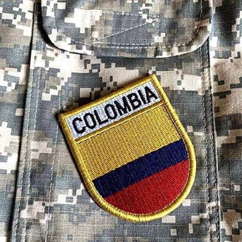 BP0049EV 01 BR44 Kolumbijska zastava vezeni zakrpa za uniformu, prsluk Biker, Kimono, kontakt zatvaranje
