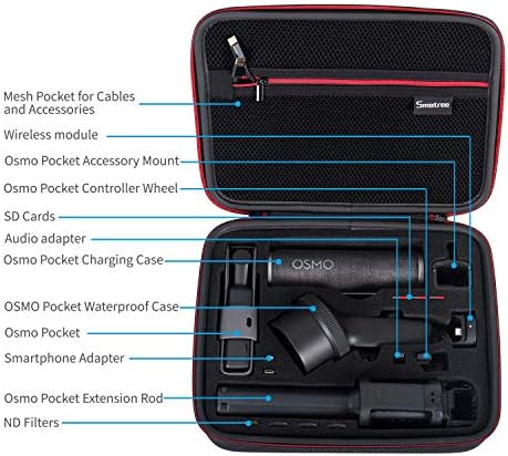 Smatree 5.5 L tvrda torbica za nošenje kompatibilna sa DJI Osmo džepom 2 / Osmo džepom, produžnom