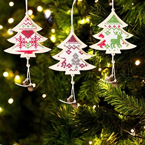 Vintage božićna perla Garland Božićni drveni ukras stablo Privjesak Kreativno božićno drvce Bell Lanyard