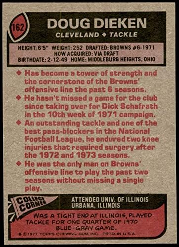 1977. topps 162 Doug Dieken Cleveland Browns-FB ex / mt Browns-FB Illinois