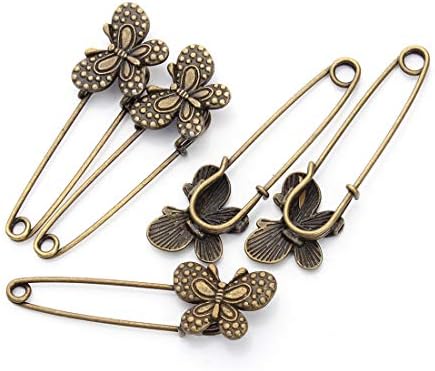 MyStart 10 komada antikne brončani leptir sigurnosni pinovi broševi šal revel pins diy nakit za obrtni pribor