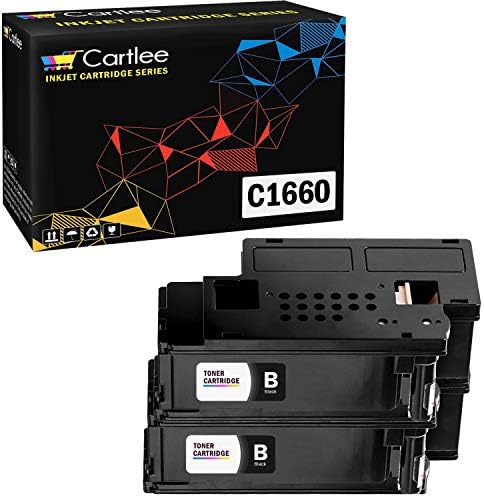 Cartlee Set od 2 Crna kompatibilna laserska Toner kertridža visokog kapaciteta zamena za Dell C1660, C1660W,