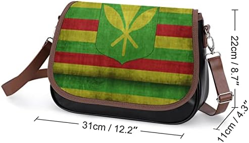 Vintage Kanaka Maoli Flag kožna srednja ramena torba modne casual crossbody torbe sa remenom
