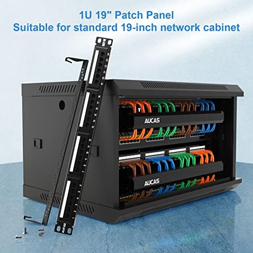 AUCAS CAT5E Ploča za patchmount ili zidni nosač 50U 24 Port mrežnog panela Panel UTP CAT6 Patch Panel