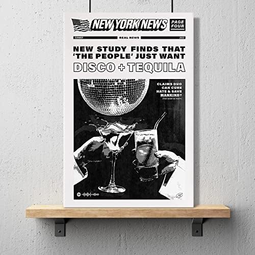 Oioana Vintage muzička estetika Poster štampa smiješne crno-bijele New York News Canvas Wall