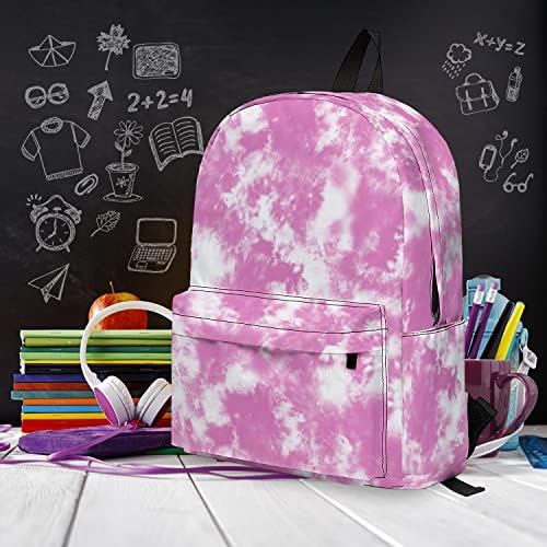 Ulbraofs Pink Tie Dye Girls 17 Ruksak, lagani ruksaci za laptop, slatka školska torba, trajni putnik i