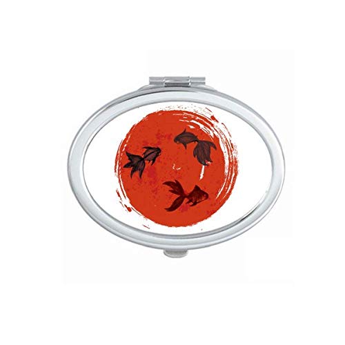 Japan Red Goldfish Krug Portret Ogledalo Prijenosni Fold Ruke Makeup Dvostruko Strane Naočare