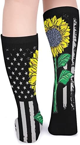 WEEDKEYCAT suncokretova američka zastava debele čarape novost Funny Print grafički Casual