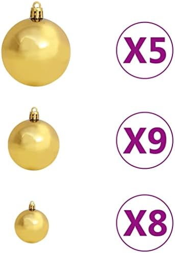 61 komad Božić loptu Set sa vrha i 150 LED bijele Gey Rose Gold Bronze