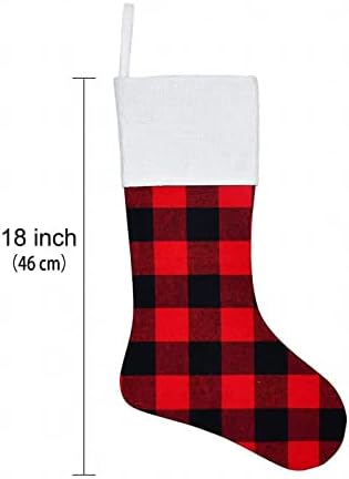 Božićne čarape Crvene crne plaćene božićne čarape Kamin Viseći čarape za obiteljski odmor