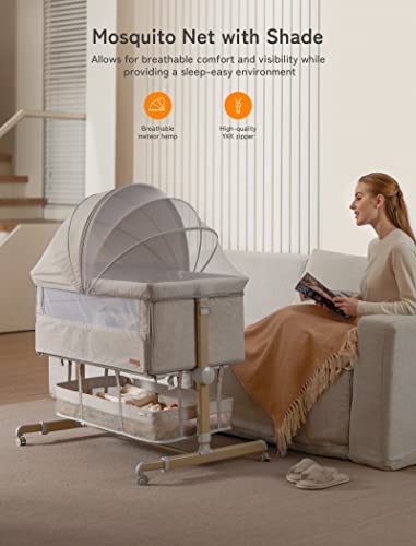Besrey Bassinet Bedside Sleeper Paket sa 2 pakovanjem boho bassinet listova, za novorođenčad sa