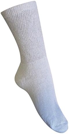Dijabetička muška čarapa za posade 10-13, bijela, izrađena u SAD-u