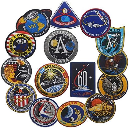 Nasa Apollo Mission Patch set apolo1,8,8,9,10,11,12,13,14,15,16,17, svemirske vezenje, 60. godišnjica