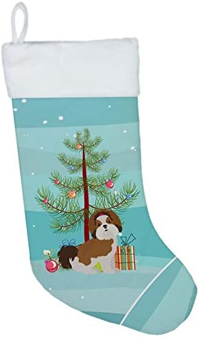Caroline's bysures CK3459CS Imperial Shih Tzu Božićno stablo Božićne čarape, kamin Viseće čarape Božićna