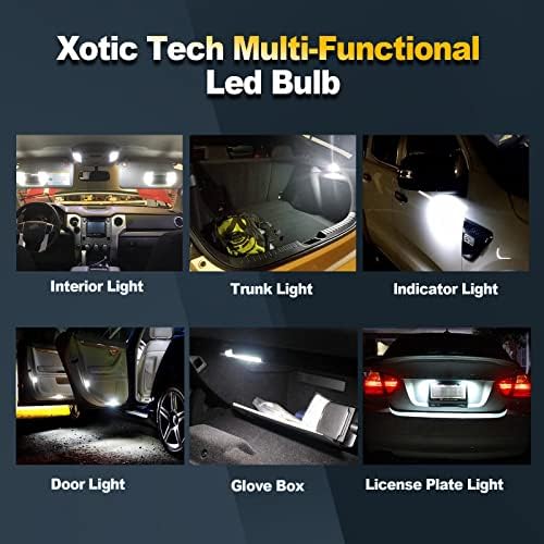 Xotic Tech 4x 6000K bijele 1,72 42mm 578 211-2 6411 LED sijalice za unutrašnjost automobila karta kupola + Install
