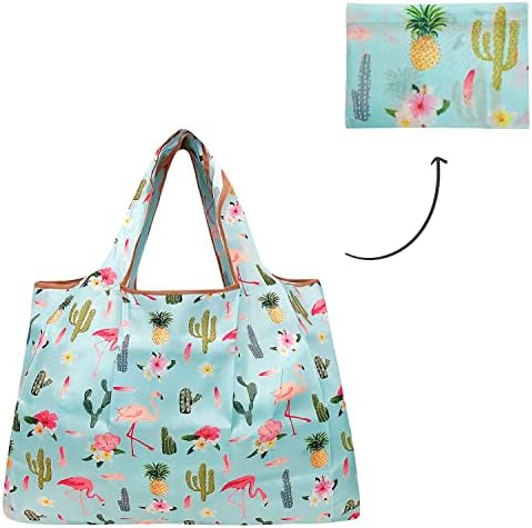 Bowbear sklopiva najlonska torba za višekratnu upotrebu, Flamingos & sukulenti