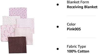 DANICA Baby Girl Pamuk flanel koji prima pokrivače, 6-pakovanje 30 '' x 38 ''