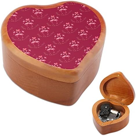 Valentines Cute Flamingo ClockWork Music Box Vintage Drveni glazbeni box Toys Darove Dekoracije