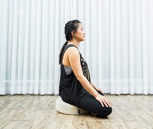 LEEWADEE ZAFU jastuk Mini - okrugli meditacijski jastuk za joga vježbe, mali jastuk ispunjen