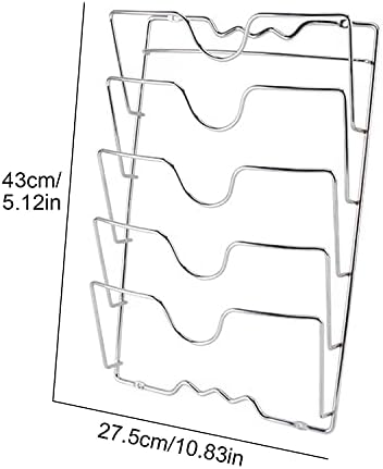 Xjjzs 1pcs 5-sloj nosač poklopca za pohranu Organizator od nehrđajućeg čelika zidni nosač nosača nosača