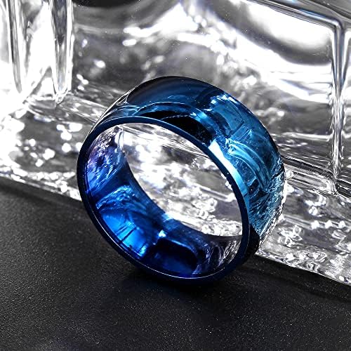 Koleso 8mm plavi prstenovi za muškarce i žene personalizirani prsten prilagodite prsten ugravirani prsten-75821
