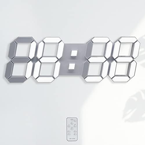 KOSUMOSU digitalni sat 3D LED zidni sat 9.7, stoni sat veliki ekran Digitalni zidni sat stoni